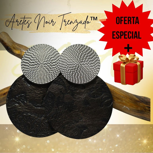 Aretes Noir Trenzado™ + Empaque Premium + Regalo Especial en Colombia