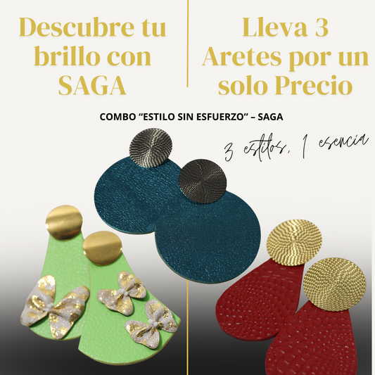 Combo Llévate 3 aretes por un solo precio. ¡Combina, luce y ahorra!